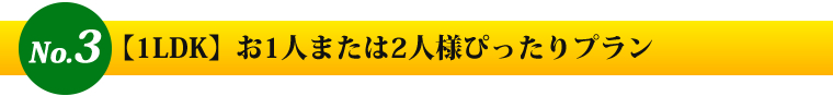No3 1LDK お1人または2人様ぴったりプラン