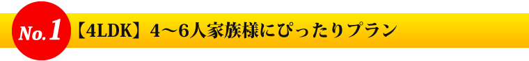 No1　4LDK　4～6人家族様にぴったりプラン