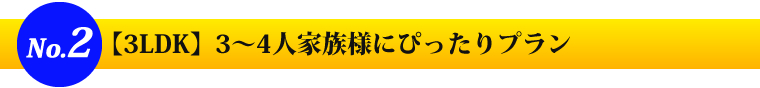 No2　3LDK　3～4人家族様にぴったりプラン